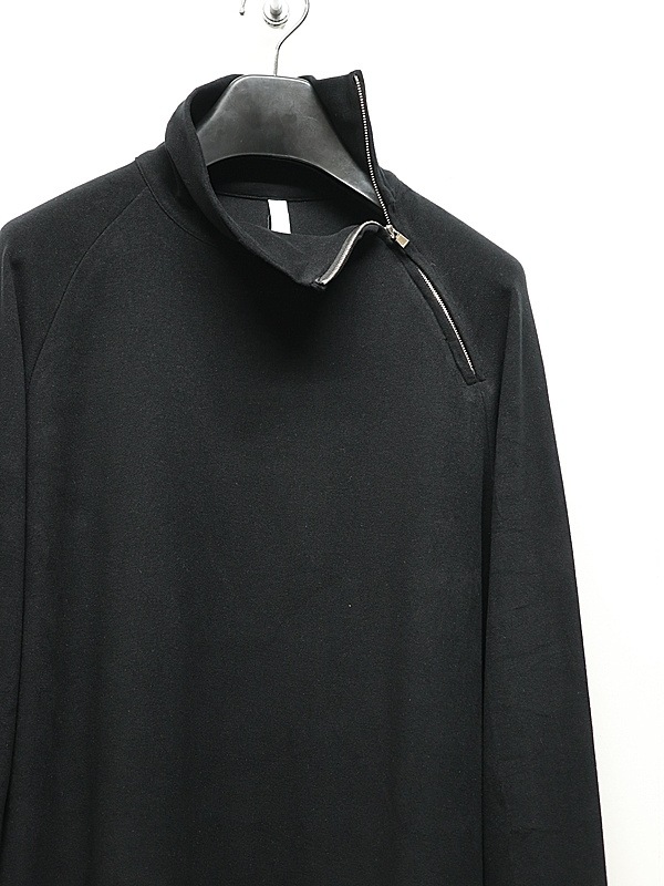 ATTACHMENT�������å�����/VI/PE SMOOTH ZIP-UP HIGHNECK L/S TEE/BLACK