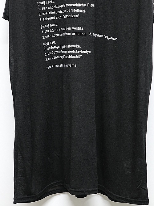 SALE30%OFF/nude:masahiko maruyama ̡:ޥҥޥ/40/-Tencel Jersey OVERSIZED SLEEVELESS T SHIRT - PRINT/Black