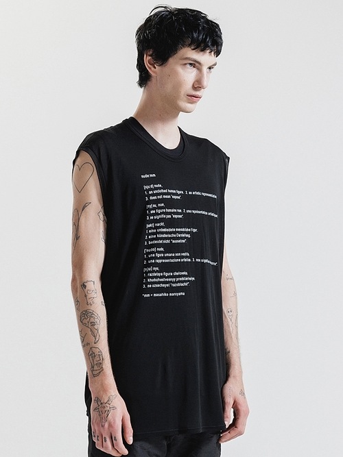 SALE30%OFF/nude:masahiko maruyama ̡:ޥҥޥ/40/-Tencel Jersey OVERSIZED SLEEVELESS T SHIRT - PRINT/Black