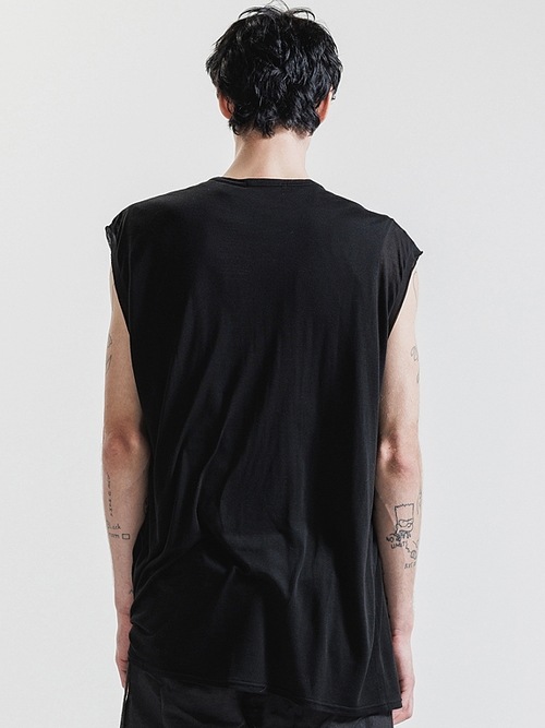 SALE30%OFF/nude:masahiko maruyama ̡:ޥҥޥ/40/-Tencel Jersey OVERSIZED SLEEVELESS T SHIRT - PRINT/Black