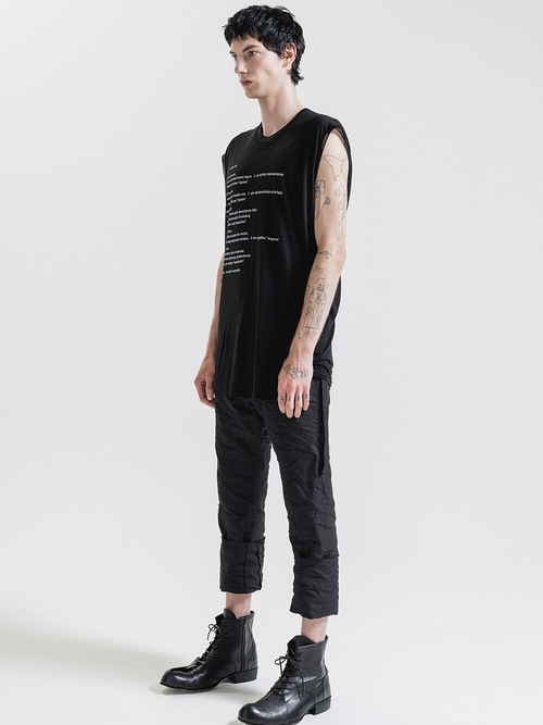 SALE30%OFF/nude:masahiko maruyama ̡:ޥҥޥ/40/-Tencel Jersey OVERSIZED SLEEVELESS T SHIRT - PRINT/Black