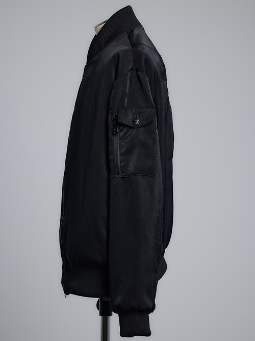 THE ONENESS�������ͥ�/RePE Satin Bomber Jacket/BlackBlack