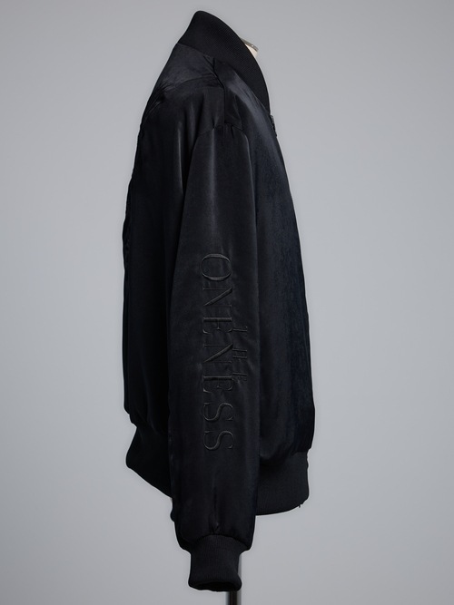 THE ONENESS�������ͥ�/RePE Satin Bomber Jacket/BlackBlack
