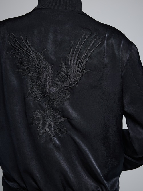 THE ONENESS�������ͥ�/RePE Satin Bomber Jacket/BlackBlack