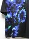 Ground Y�����饦��ɥ磻/JERSEY BLUE FLOWER+30-/COTTON JERSEY MIX T-SHIRT/BLACK