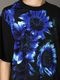 Ground Y�����饦��ɥ磻/JERSEY BLUE FLOWER+30-/COTTON JERSEY MIX T-SHIRT/BLACK