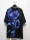 Ground Y�����饦��ɥ磻/JERSEY BLUE FLOWER+30-/COTTON JERSEY MIX T-SHIRT/BLACK