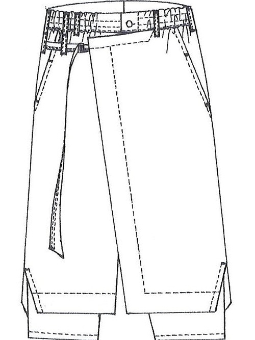 Ground Y�����饦��ɥ磻/W/GABARDINE WRAP PANTS/BLACK