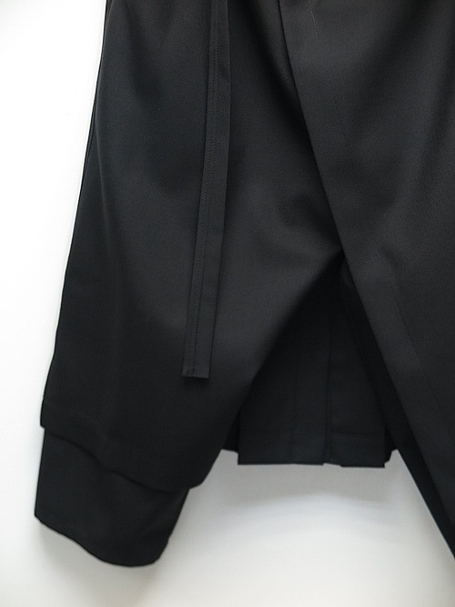 Ground Y�����饦��ɥ磻/W/GABARDINE WRAP PANTS/BLACK