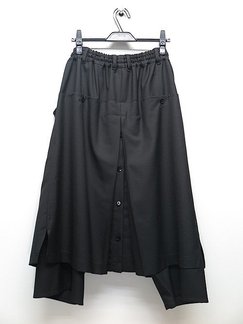 Ground Y�����饦��ɥ磻/W/GABARDINE WRAP PANTS/BLACK