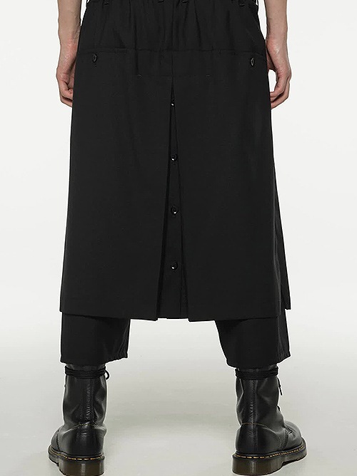 Ground Y�����饦��ɥ磻/W/GABARDINE WRAP PANTS/BLACK