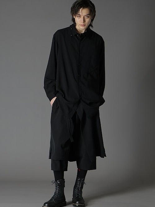 Ground Y�����饦��ɥ磻/W/GABARDINE WRAP PANTS/BLACK