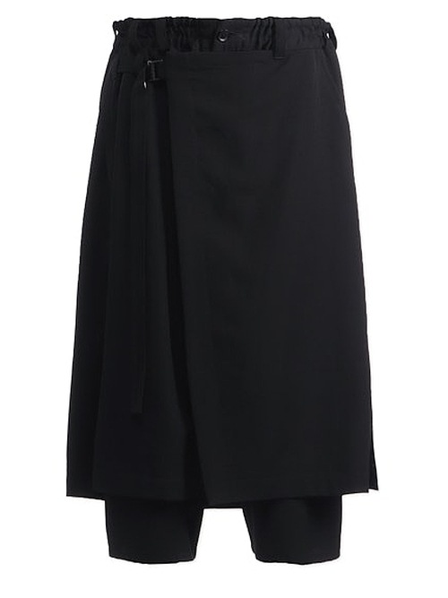 Ground Y�����饦��ɥ磻/W/GABARDINE WRAP PANTS/BLACK