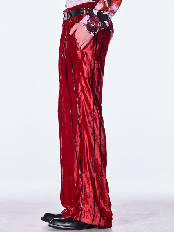 (ͽ���ʡ�10������11������ͽ��/kiryuyrik������奦����奦/TOGE Velvet Wide Slacks/Red