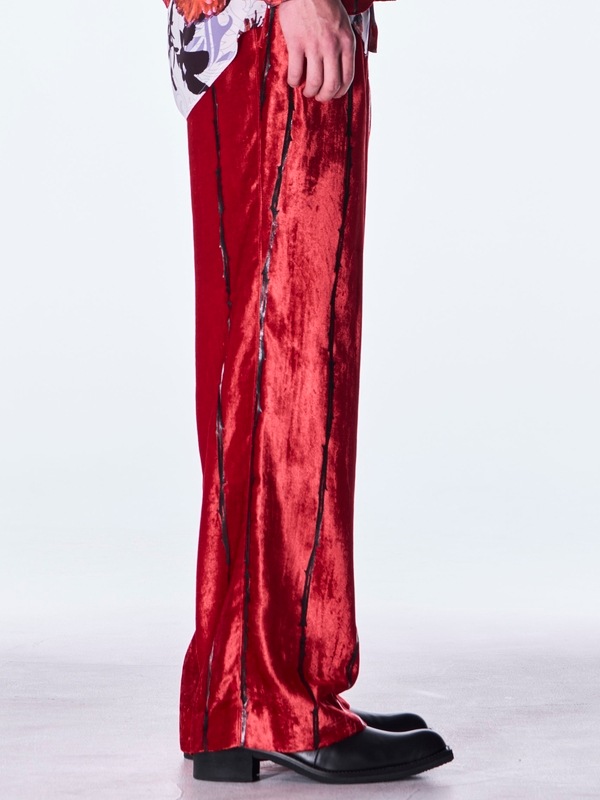(ͽ���ʡ�10������11������ͽ��/kiryuyrik������奦����奦/TOGE Velvet Wide Slacks/Red