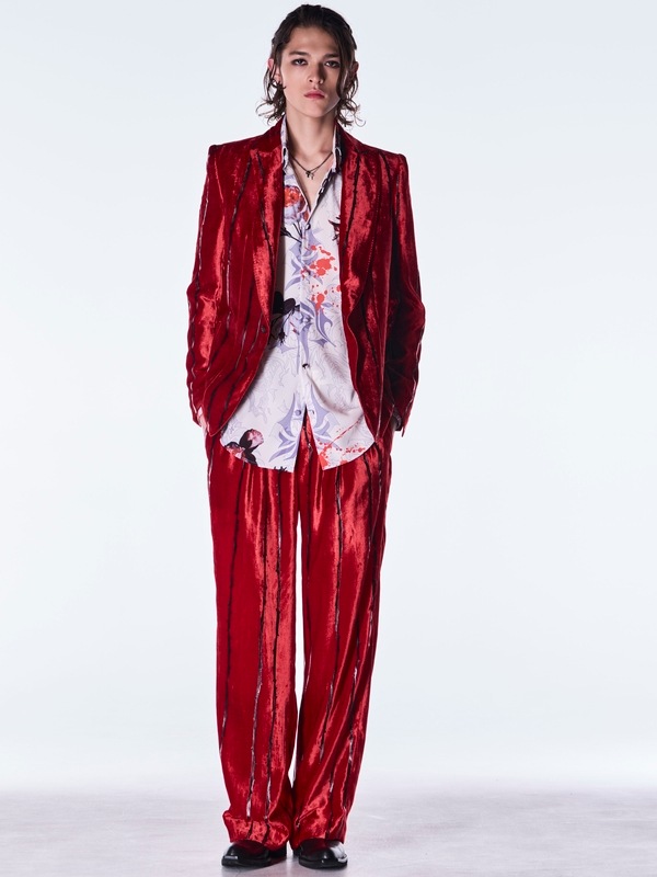(ͽ���ʡ�10������11������ͽ��/kiryuyrik������奦����奦/TOGE Velvet Wide Slacks/Red