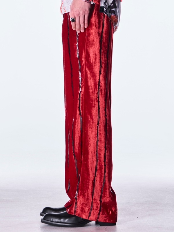 (ͽ���ʡ�10������11������ͽ��/kiryuyrik������奦����奦/TOGE Velvet Wide Slacks/Red