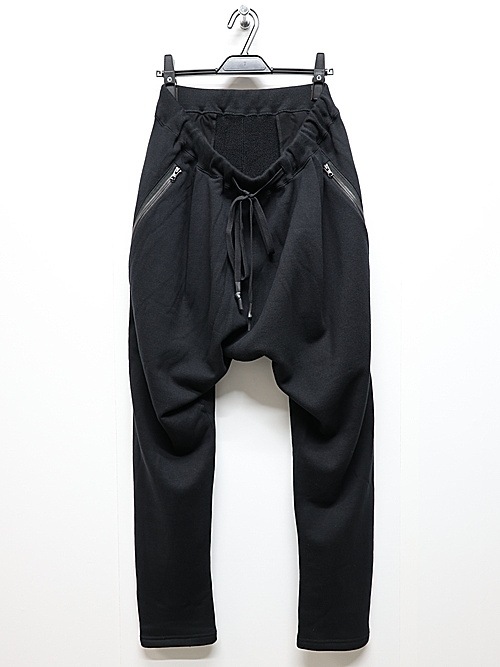 nude:masahiko maruyama ̡:ޥҥޥ/30/7 French Terry 2TUCKS ZIP POCKET PANTS/Black