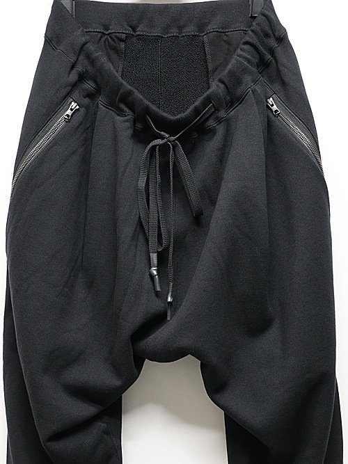 nude:masahiko maruyama ̡:ޥҥޥ/30/7 French Terry 2TUCKS ZIP POCKET PANTS/Black