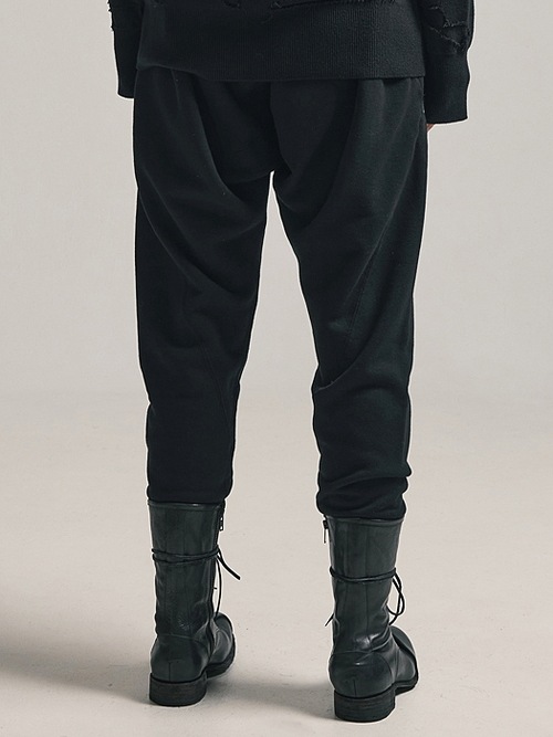 nude:masahiko maruyama ̡:ޥҥޥ/30/7 French Terry 2TUCKS ZIP POCKET PANTS/Black