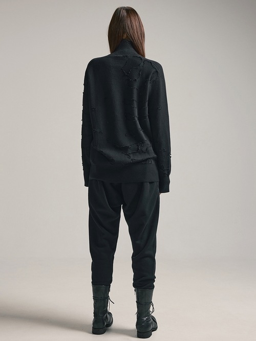 nude:masahiko maruyama ̡:ޥҥޥ/30/7 French Terry 2TUCKS ZIP POCKET PANTS/Black