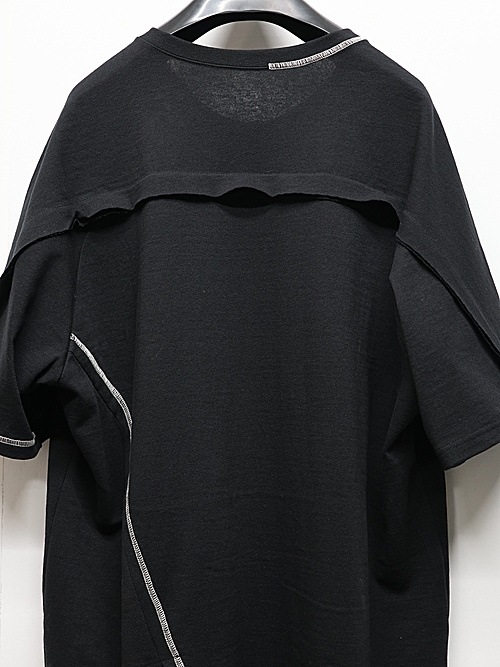 Ground Y�����饦��ɥ磻/BELLY SLUB JERSEY FRONT RAGLAN SLIT SHORT SLEEVED T/BLACK