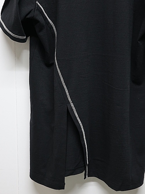 Ground Y�����饦��ɥ磻/BELLY SLUB JERSEY FRONT RAGLAN SLIT SHORT SLEEVED T/BLACK