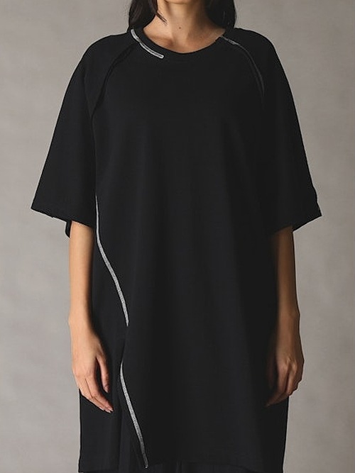 Ground Y�����饦��ɥ磻/BELLY SLUB JERSEY FRONT RAGLAN SLIT SHORT SLEEVED T/BLACK