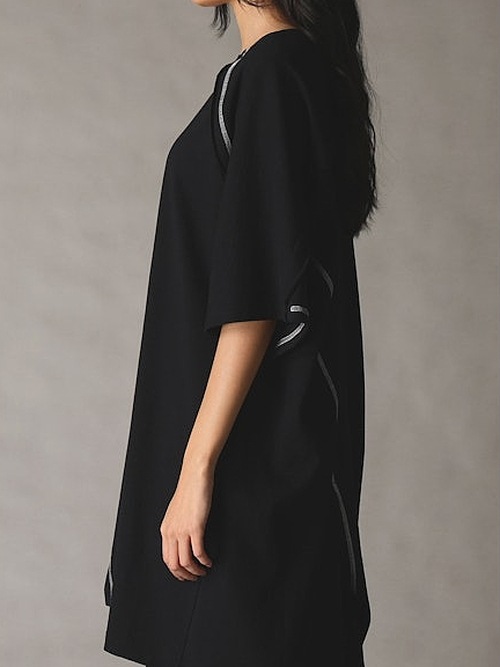 Ground Y�����饦��ɥ磻/BELLY SLUB JERSEY FRONT RAGLAN SLIT SHORT SLEEVED T/BLACK