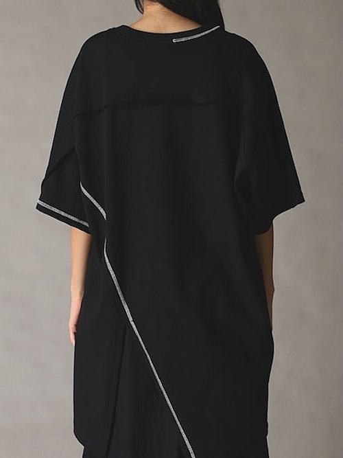 Ground Y�����饦��ɥ磻/BELLY SLUB JERSEY FRONT RAGLAN SLIT SHORT SLEEVED T/BLACK