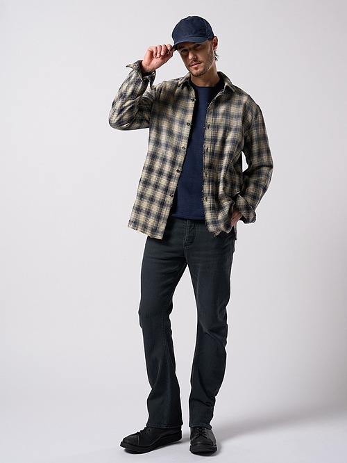 (ͽ���ʡ�10��11������ͽ��/wjk�����֥른��������/denim jersey 3D banana flare pants/black used