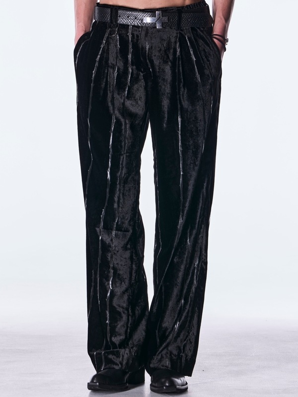 (ͽ���ʡ�10������11������ͽ��/kiryuyrik������奦����奦/TOGE Velvet Wide Slacks/Black