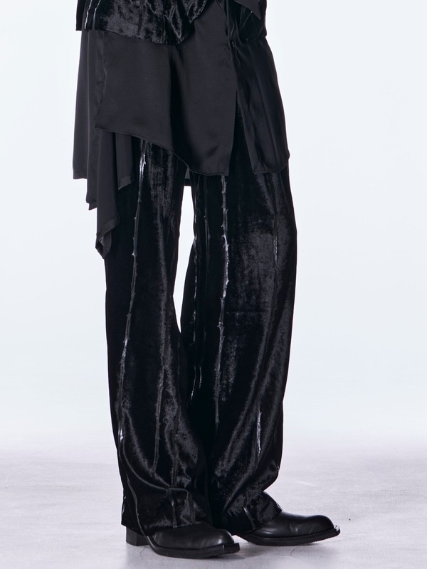 (ͽ���ʡ�10������11������ͽ��/kiryuyrik������奦����奦/TOGE Velvet Wide Slacks/Black