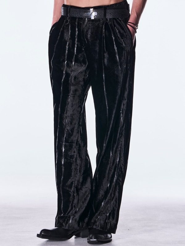 (ͽ���ʡ�10������11������ͽ��/kiryuyrik������奦����奦/TOGE Velvet Wide Slacks/Black