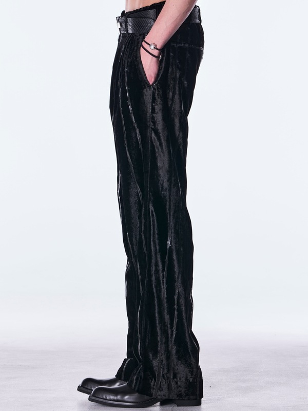 (ͽ���ʡ�10������11������ͽ��/kiryuyrik������奦����奦/TOGE Velvet Wide Slacks/Black