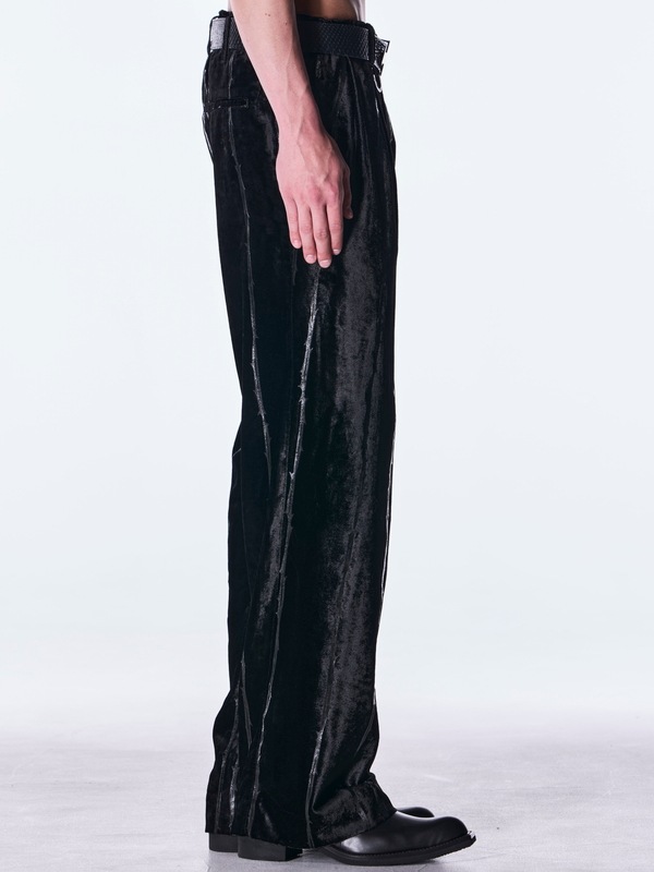 (ͽ���ʡ�10������11������ͽ��/kiryuyrik������奦����奦/TOGE Velvet Wide Slacks/Black