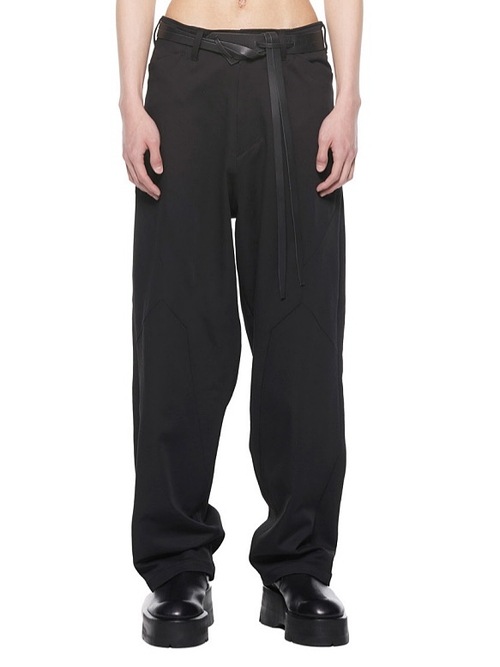 JULIUSꥦ/VISCOSE/WOOL TWILL TROUSERS1/BLACK