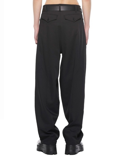 JULIUSꥦ/VISCOSE/WOOL TWILL TROUSERS1/BLACK