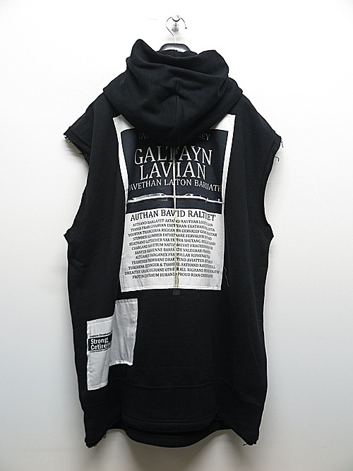 �㴰���nude:masahiko maruyama ���̡���:�ޥ��ҥ��ޥ���/SLEEVELESS HOODIE w/PRINTED PATCHES/Black