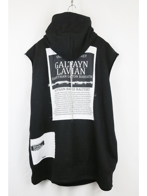 �㴰���nude:masahiko maruyama ���̡���:�ޥ��ҥ��ޥ���/SLEEVELESS HOODIE w/PRINTED PATCHES/Black