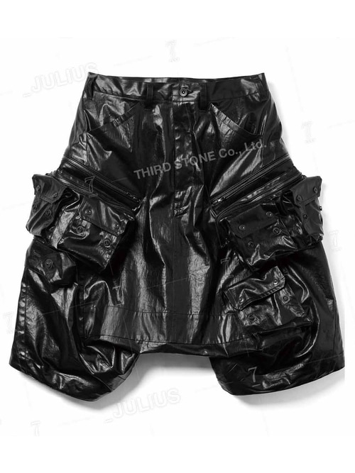 (ͽ����)2��3������ͽ��/JULIUS����ꥦ��/LAMINATED CLOTH TROUSERS21/BLACK��