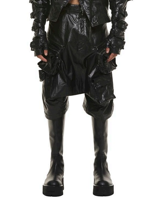 (ͽ����)2��3������ͽ��/JULIUS����ꥦ��/LAMINATED CLOTH TROUSERS21/BLACK��