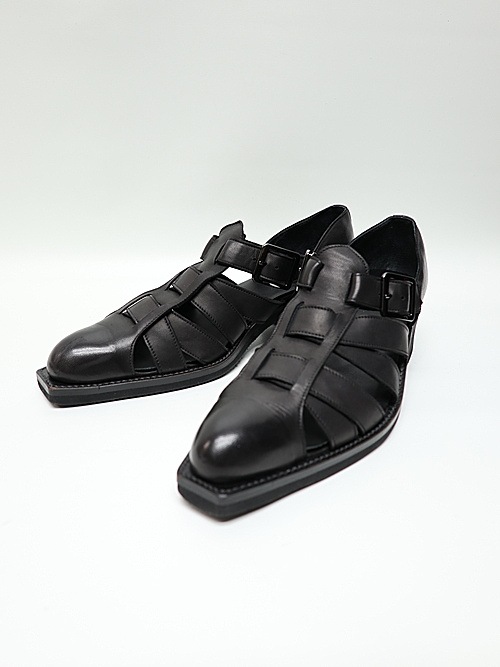 (ͽ���ʡ�8��9������ͽ��/THE ONENESS�������ͥ�/Eco Horse Hide Gladiator Ankle Boots/Black