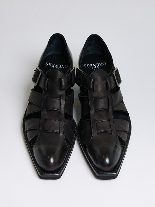 (ͽ���ʡ�8��9������ͽ��/THE ONENESS�������ͥ�/Eco Horse Hide Gladiator Ankle Boots/Black