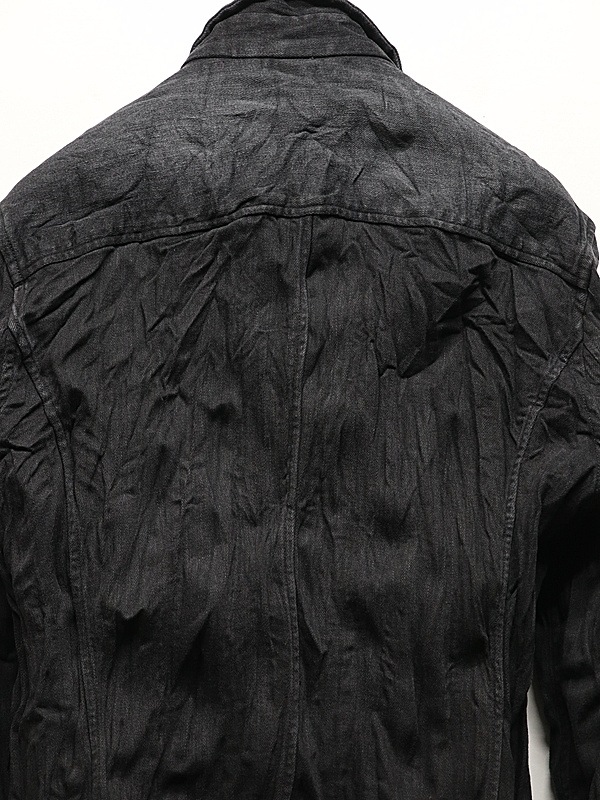 wjk�����֥른��������/2-hook denim shirt/black used