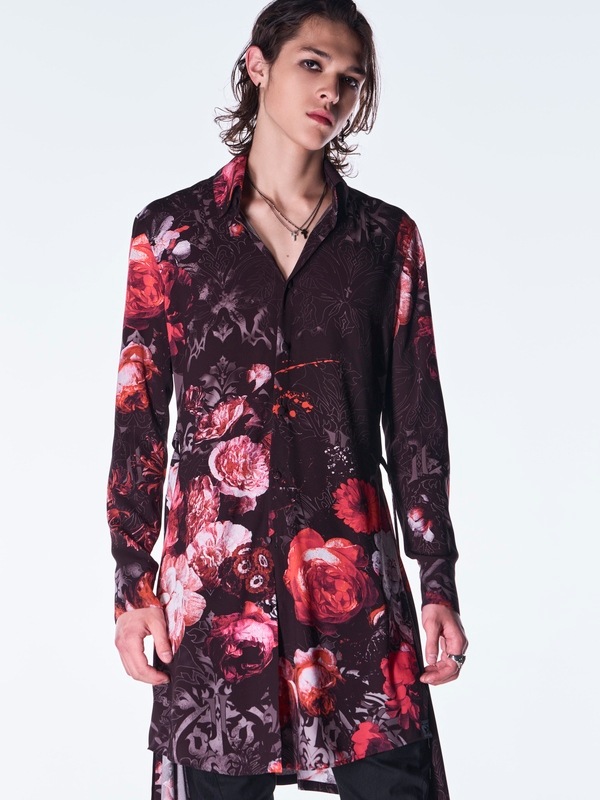 (ͽ���ʡ�10������11������ͽ��/kiryuyrik������奦����奦/Goth Flora Flare Shirt/Black