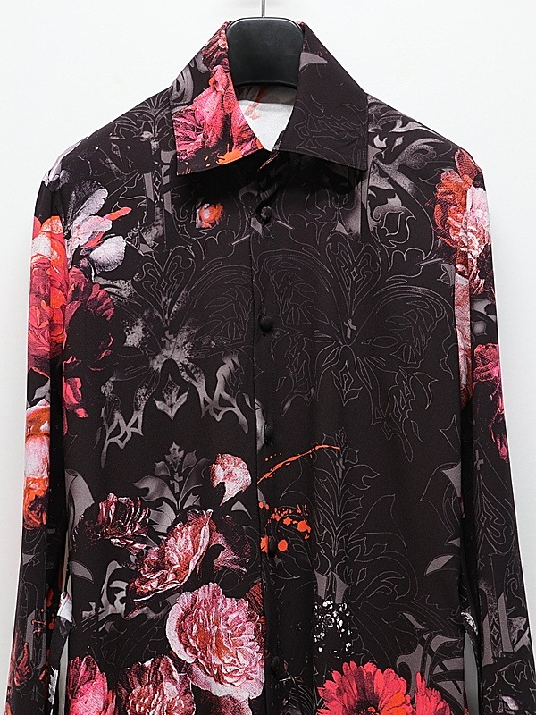 (ͽ���ʡ�10������11������ͽ��/kiryuyrik������奦����奦/Goth Flora Flare Shirt/Black