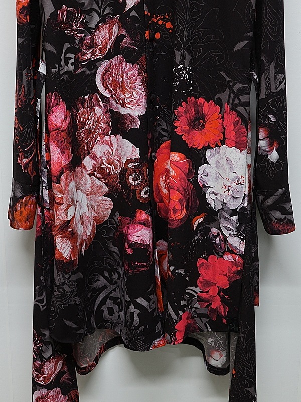 (ͽ���ʡ�10������11������ͽ��/kiryuyrik������奦����奦/Goth Flora Flare Shirt/Black