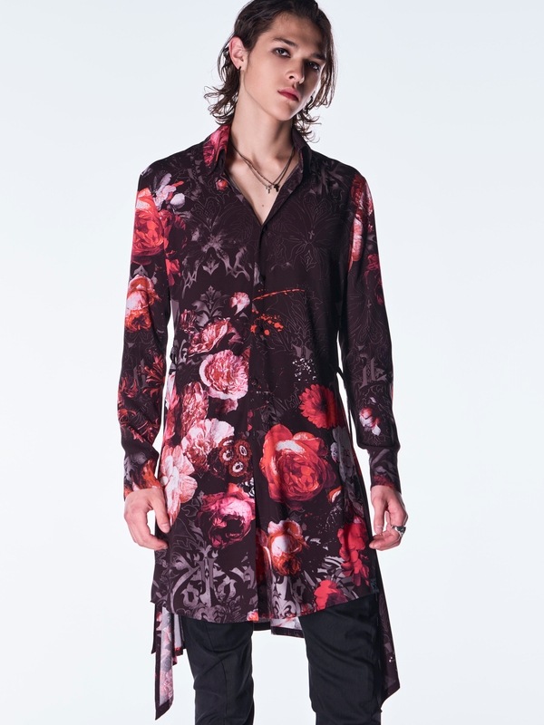 (ͽ���ʡ�10������11������ͽ��/kiryuyrik������奦����奦/Goth Flora Flare Shirt/Black