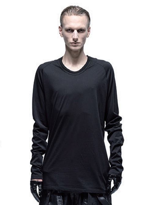 JULIUS����ꥦ��/CUPRO/COTTON JERSEY CUT & SEWN12/BLACK